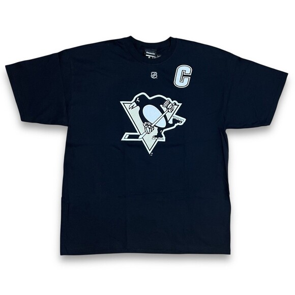 Reebok NHL Pittsburgh Penguins T-shirt CROSBY #87 Men’s L Signed By Player NWT - Picture 1 of 6